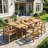  Set Of 7 Pcs Outdoor Dining Set, Rectangular Extendable 63"-95"l Table With Umbrella Hole & 6 Handwoven Chairs, Breathable All-weather Use & Effortless Setup - Natural, 6-8 Person-100429808