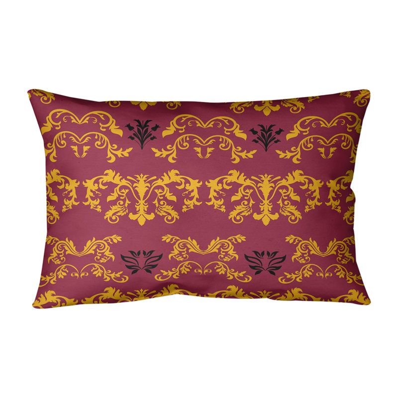 Housse de coussin rectangulaire Arizona Football Baroque, Simili daim, Jaune / Rouge / Noir
