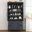 Armoire de cuisine de style fermier, modÃ¨le autonome, 184 cm, avec plateaux coulissants, tiroirs et organiseur pour moules Ã  gÃ¢teaux-601629896
