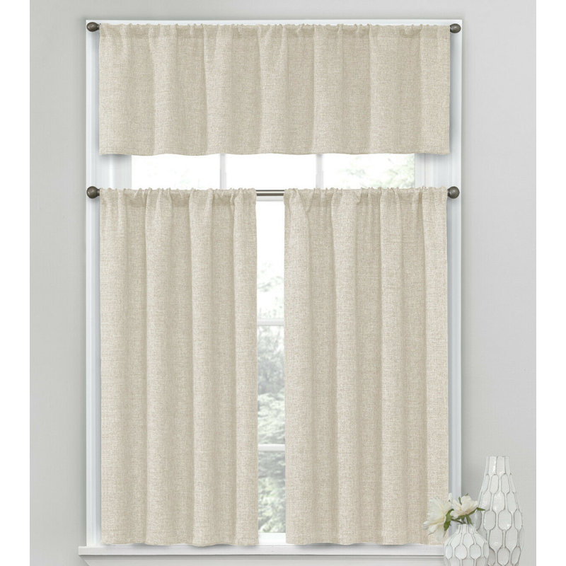 Andressa Tailored Kitchen Curtain, Ivory/Off White