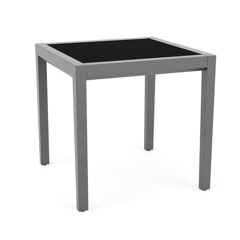 Brooklyn Earthen Twill End Table, Midnight Black, Pewter