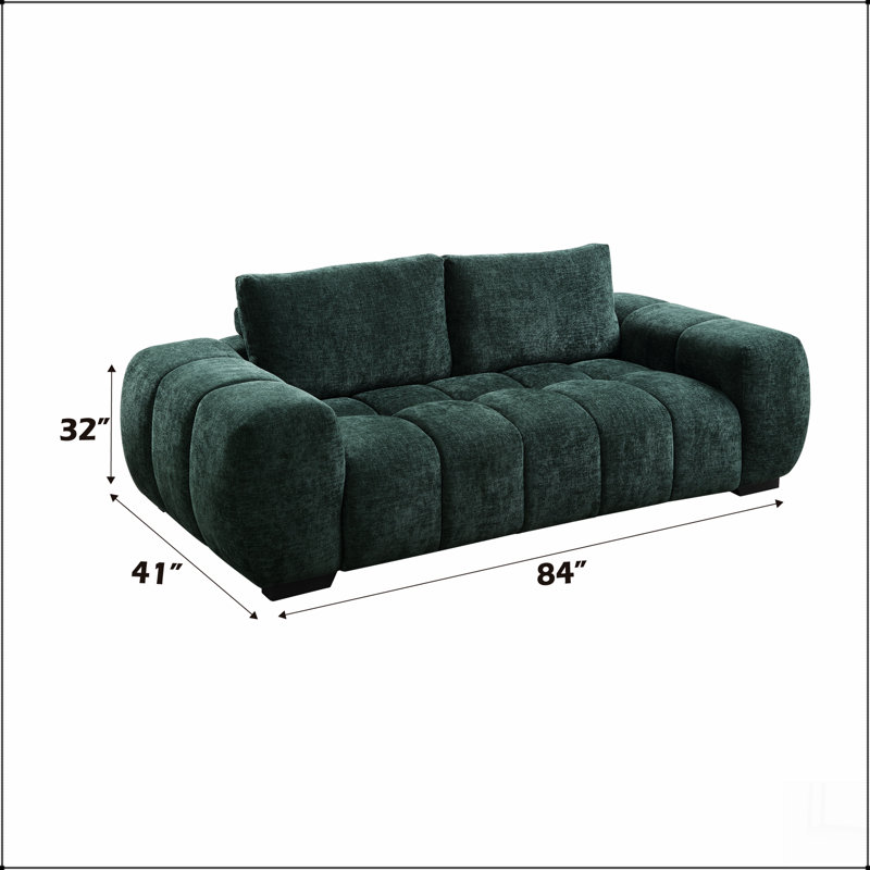 Canapé en chenille vert Ferrand
