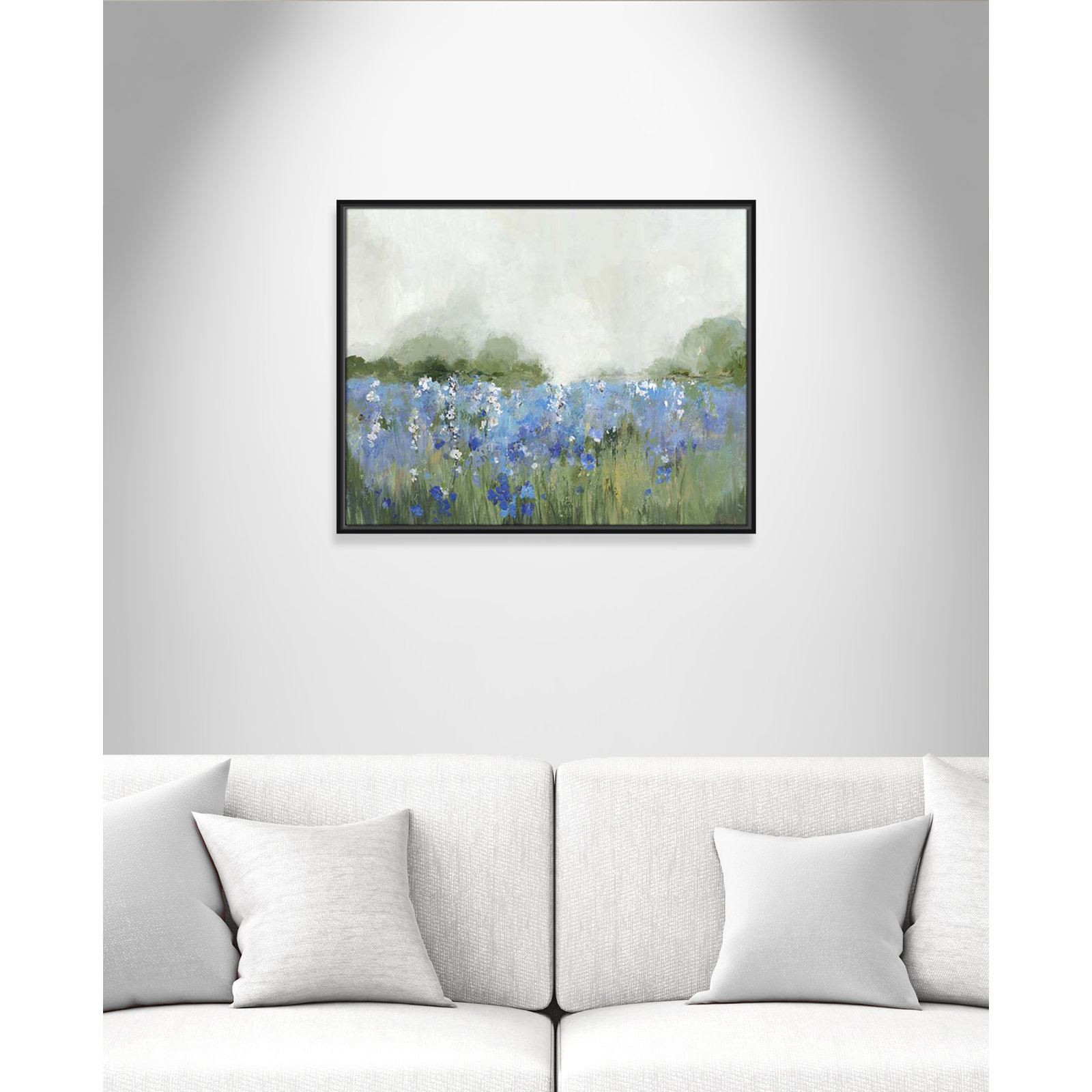 Meadows Bluebels Field "Meadows Bluebells Field" Print, 23.5" H x 29.5" W x 2" D, Black Framed