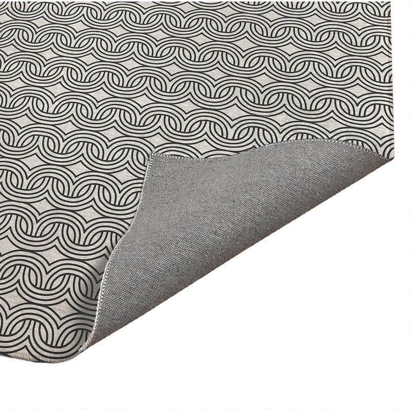 Child Lock Lightweight Non-Slip Kitchen Mat, Rectangle 3' x 5', Ivory/Charcoal