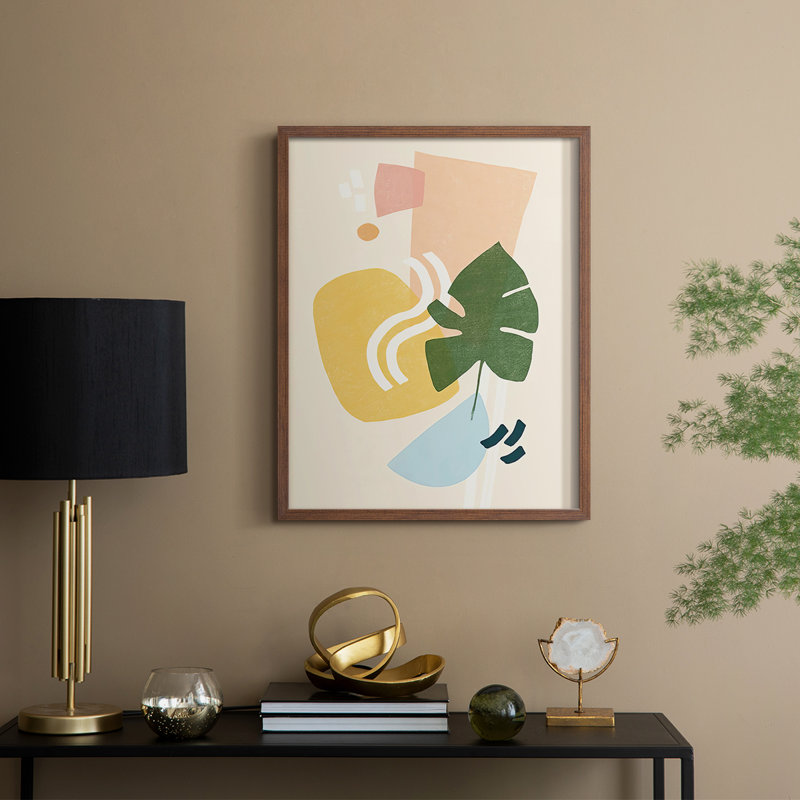 «Memphis Symphony III», reproduction encadrée - bois massif, H 21 po x l 17 po, Noyer