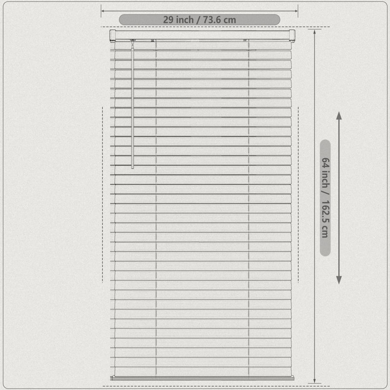 Store semi-diaphane horizontal / vénitien, L 29 po x L 64 po