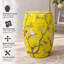 Tabouret en céramique fleur et oiseau
