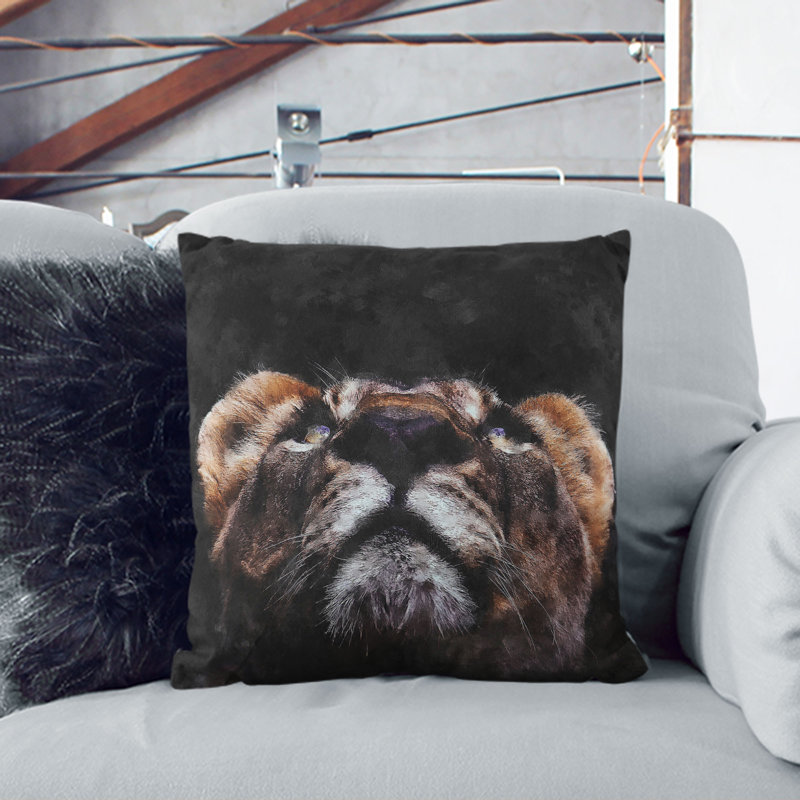 Square Cushion, 40cm H x 40cm W x 15cm D, Black