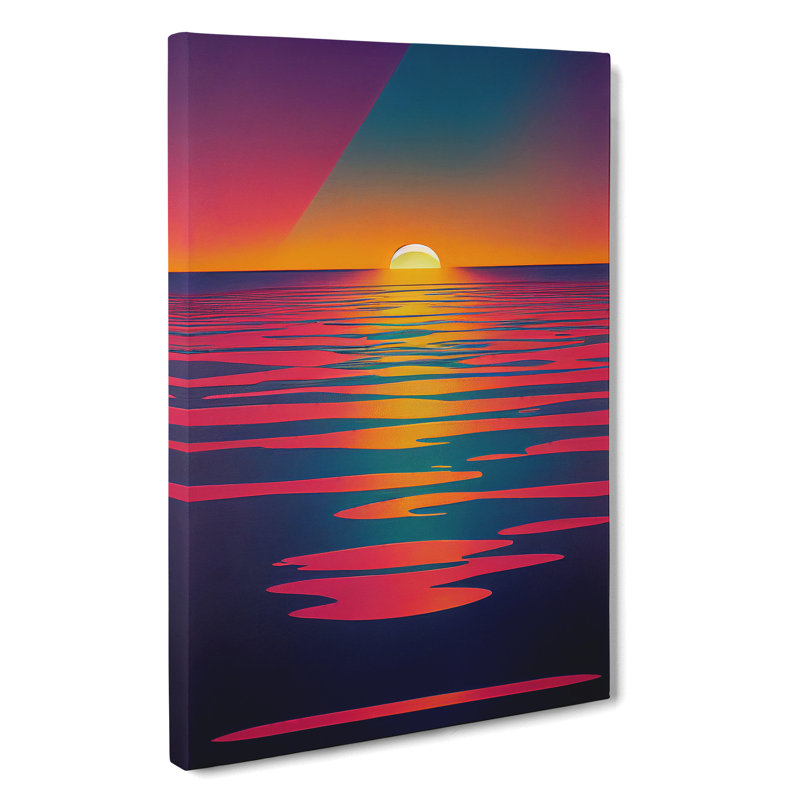 An Extravagant Abstract Ocean Sunset - Wrapped Canvas, 50cm H x 35cm W x 3cm D