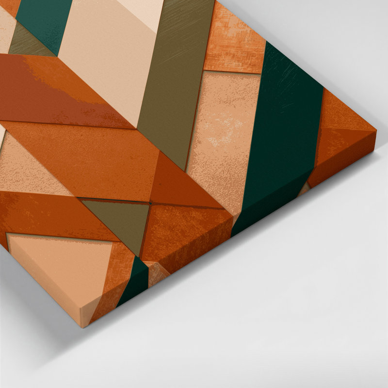 "Abstract Shapes" 85, art mural sur toile brune, H 12 po x l 12 po