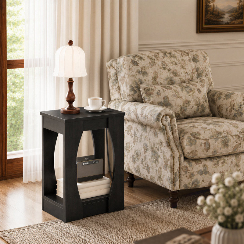 Table de bout avec station de charge, Black