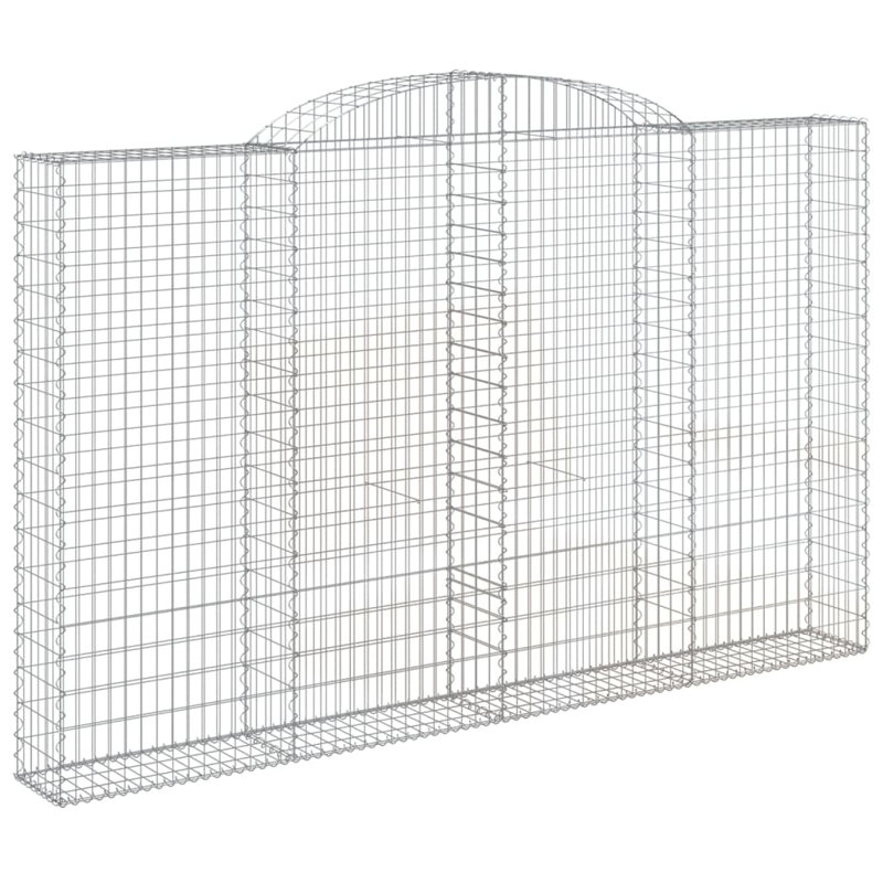 Arched Gabion Basket Galvanised Iron, 200cm H x 300cm W x 30cm D