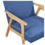 Chaise berçante d'appoint rembourrée en tissu bleu moderne avec structure en bois d'hévéa massif, finition naturelle - Meubles de salon contemporains-459862612-459862615