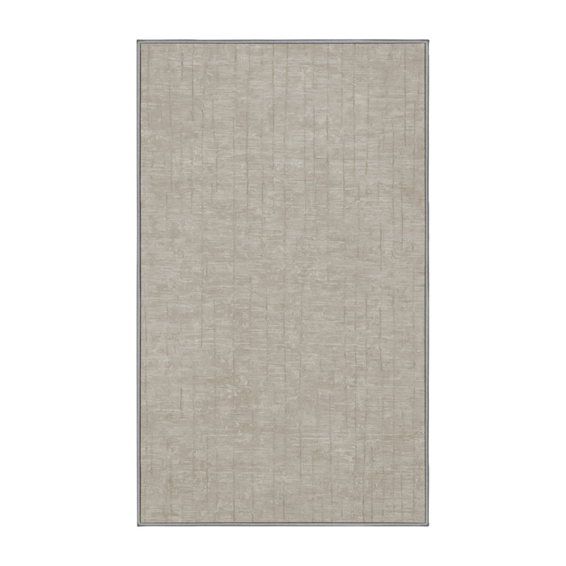 Tapis gris soyeux et moelleux, Rectangle 5 pi x 7 pi