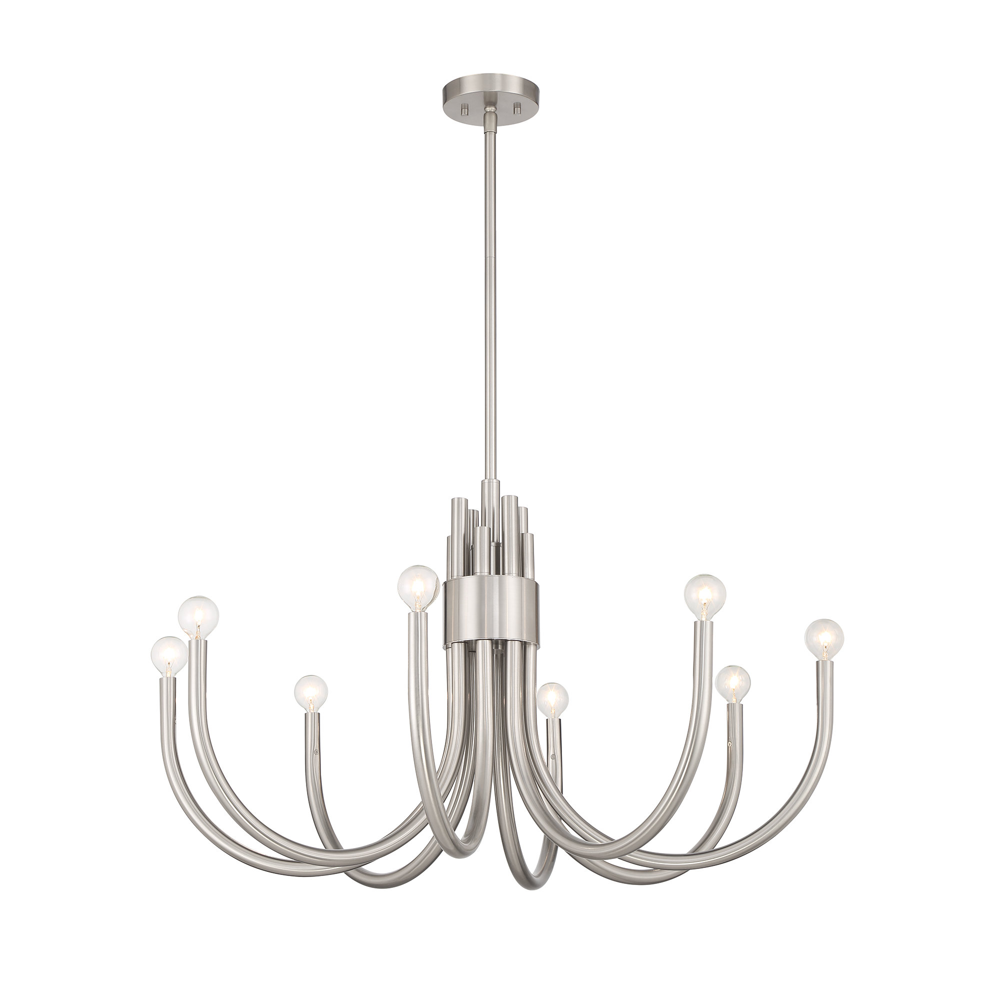 Sorrento 8-Light Chandelier, Satin Nickel
