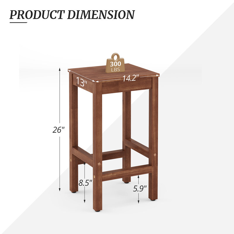 Tabouret d'extérieur Dalhi Acacia, Brun teck