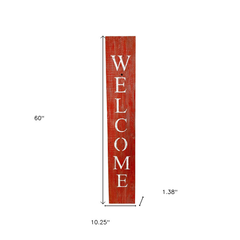 Rustic Light Aqua Blue Front Porch Welcome Sign, Rustic Red/White
