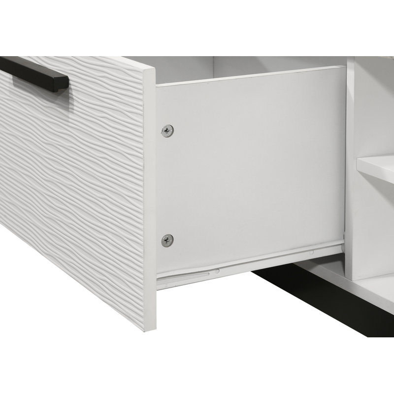 Table basse blanche avec plateau en faux marbre Matilda