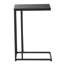 Table d'appoint en métal en forme de C à extrémités latérales brun foncé avec base en métal noir