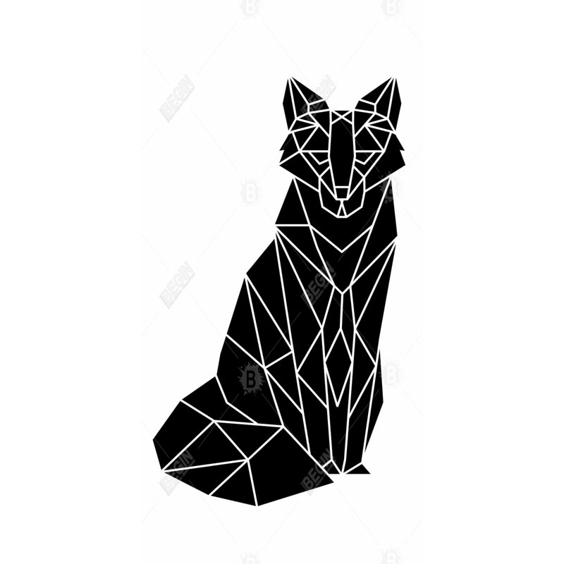 Geometric fox - 15.75"x31.50" Desk mat