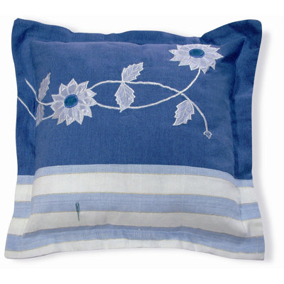 Embroidery Flower Cotton Throw Pillow