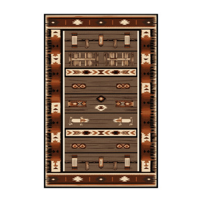  Washable Western Ranch Southwestern Area Rug