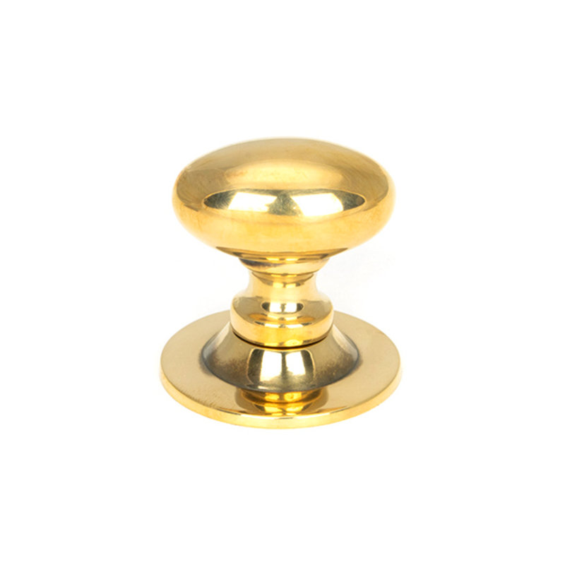 Polished Bronze Oval Cabinet Knob 40Mm, Aged Brass