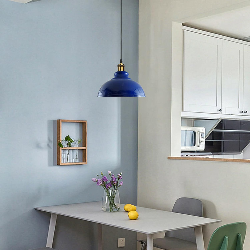 2 - Light Dome Pendant, Navy Blue