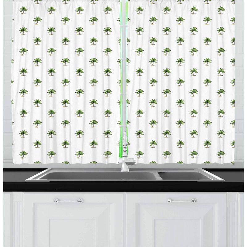 Floral Tailored Kitchen Curtain