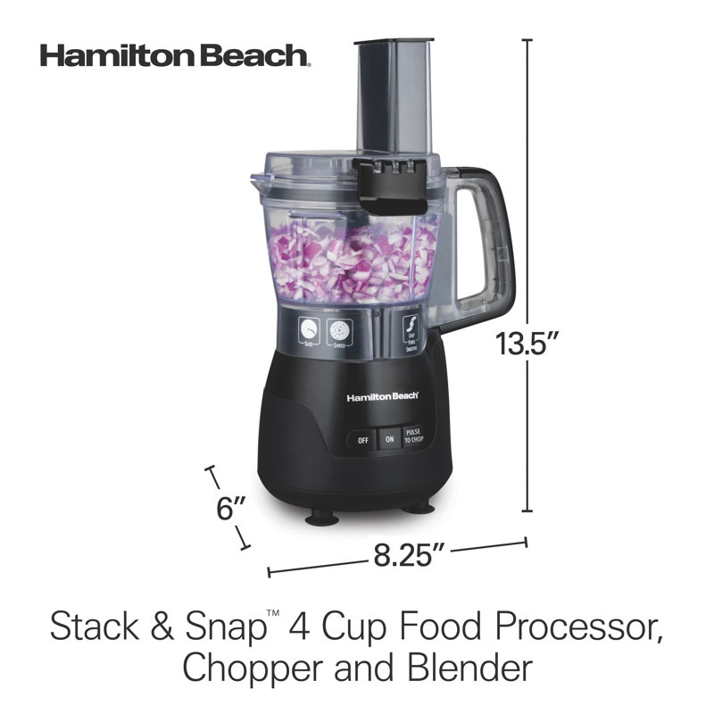 Robot culinaire et mélangeur 4 tasses Stack & Snap Hamilton Beach®