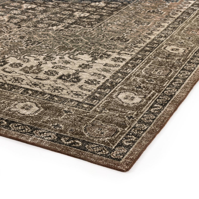 Arville Hand Knotted Indoor Rug, Rectangle 12' x 15', Espresso