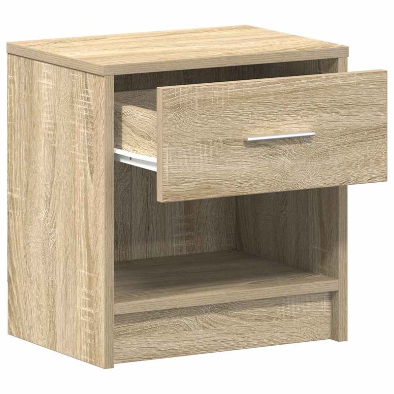 Bedside Cabinets With Drawer, Sonoma Oak, 2