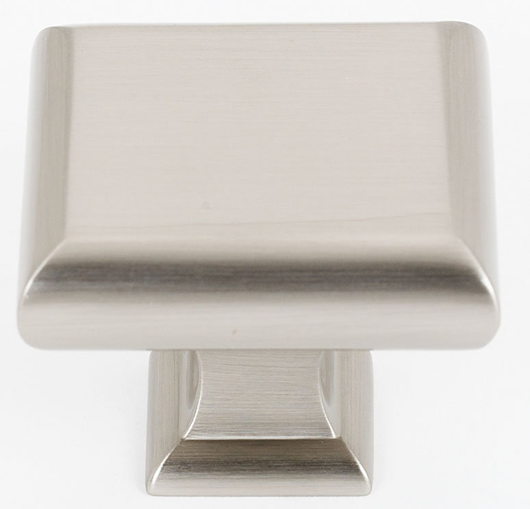 Manhattan Square Knob, 1.75" H x 1.75" W x 1.5" D, Satin Nickel