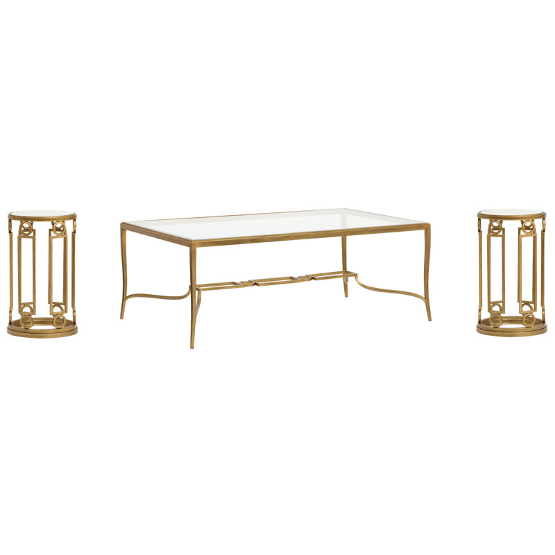 Table basse rectangulaire avec 2 tables d'appoint, 3 pièces: table basse, 2 tables de bout