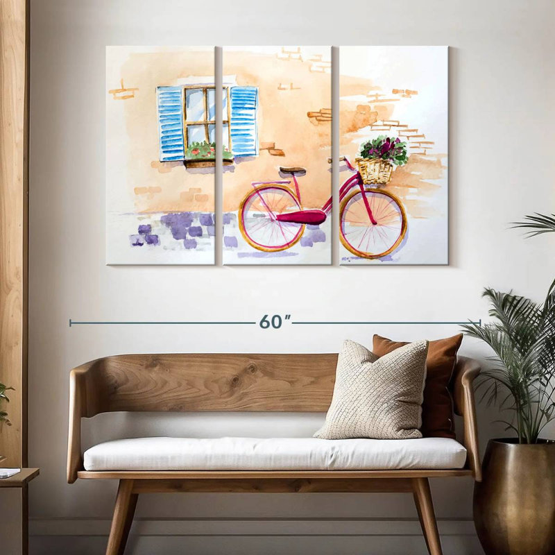 Vélo de village pittoresque, H 32 po x l 50 po