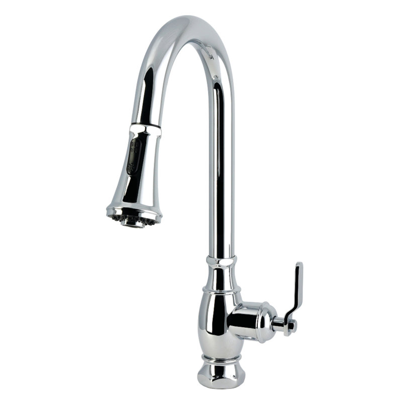 Kingston Brass Whitaker Single-Handle Pull-Down Kitchen Faucet, Brushed Nickel
