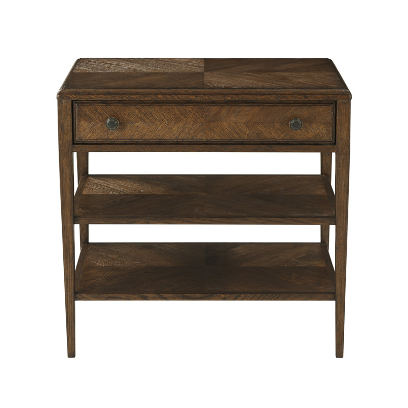 Nova 1 - Drawer Solid Wood Nightstand, Dusk Brown