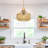 Large Amber Glass Pendant Light with Brushed Gold Finish, Adjustable Hanging Rod for Kitchen Island, Dining Room, Farmhouse & Industrial Decor-331829483-331829485