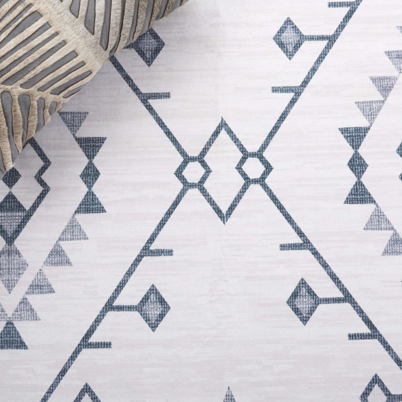 Arizona Lomanto Machine Washable Non-Slip White & Grey Rug, Rectangle 244 x 305cm