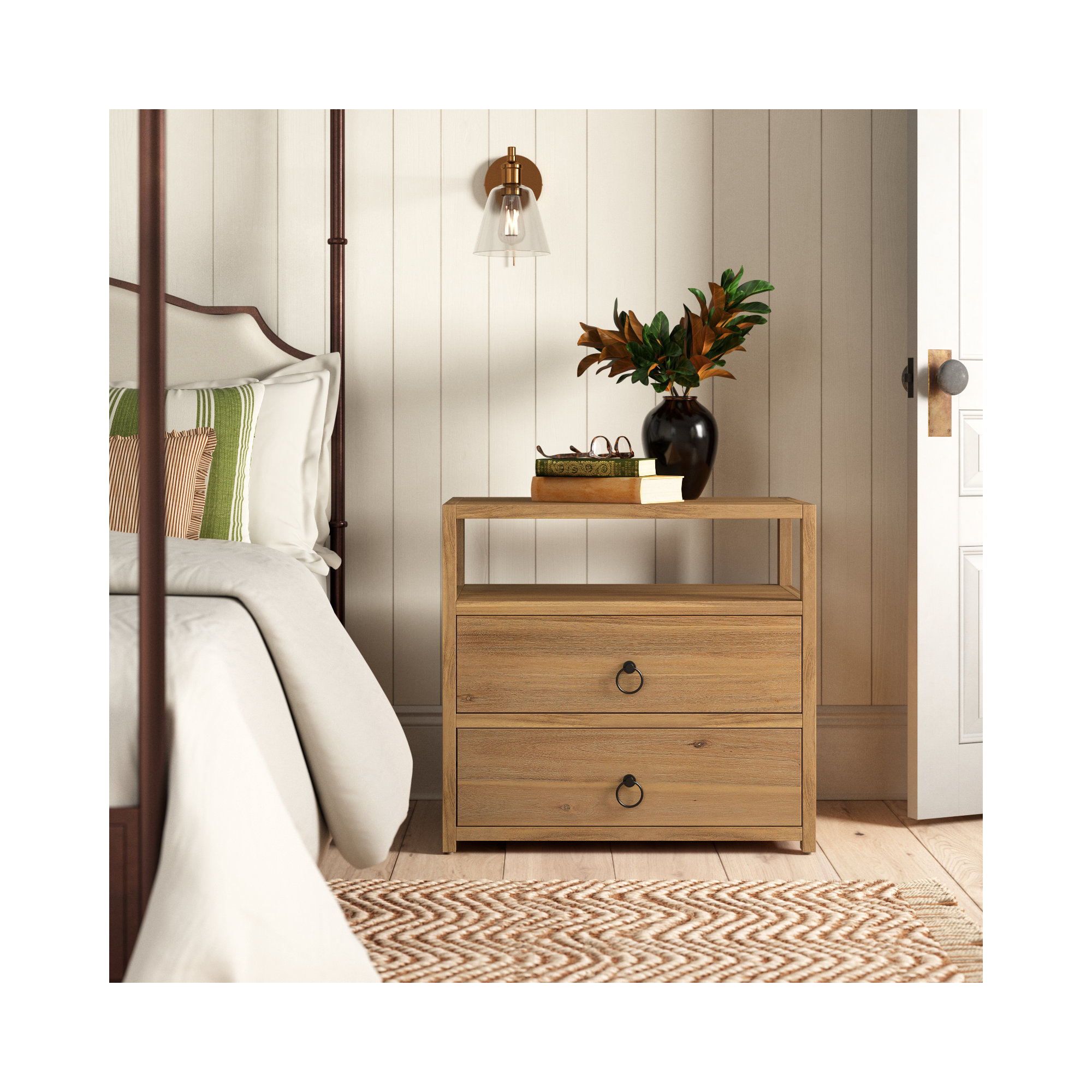 Elin 2 - Drawer Nightstand, Natural