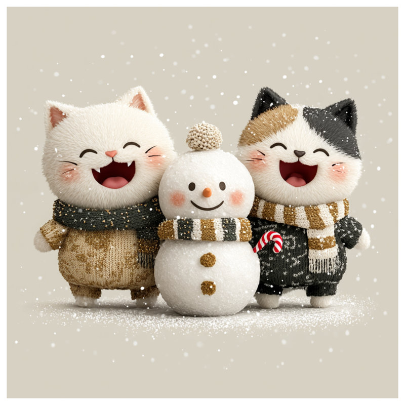 Coussins mignons avec un bonhomme de neige, 14 X 14 pouces