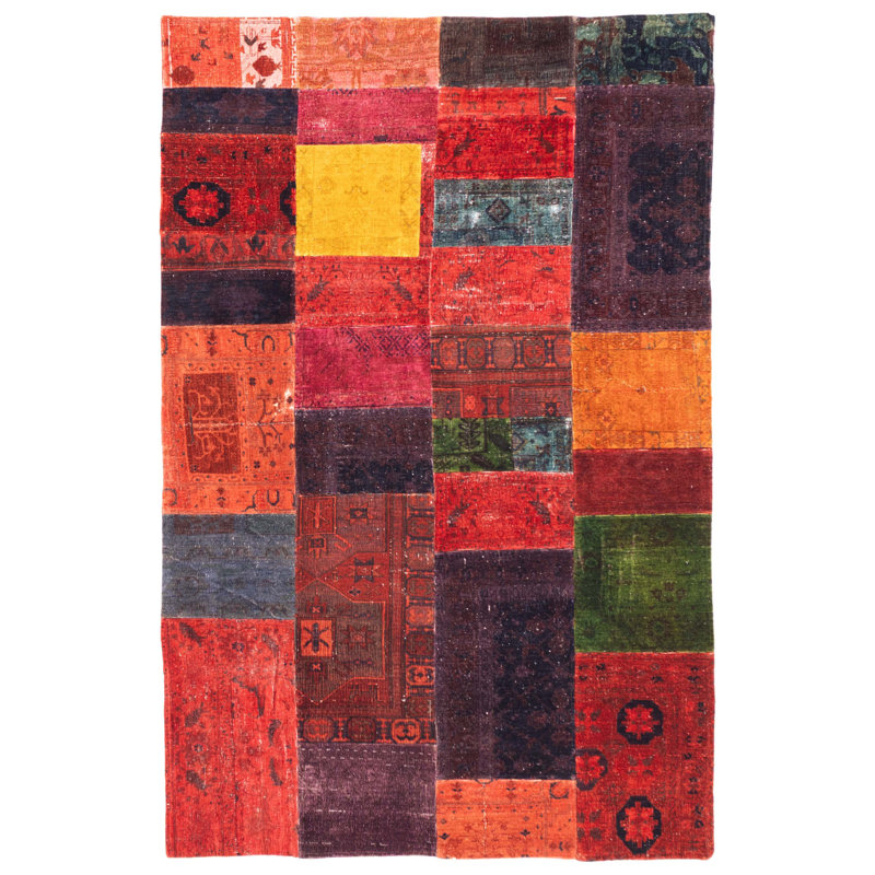 Tapis rouge patchwork 5 pi 5 po x 8 pi 3 po Color Transition