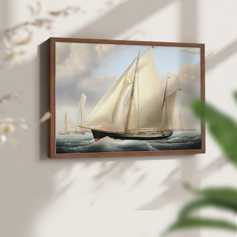 Nautical Series-XCIV - Reproduction encadrée - Restickable, H 22 po x l 28 po, Noyer