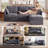 Sarang 4-Piece Modular Cloud Couch Reversible Sectional with Ottoman-1530037034