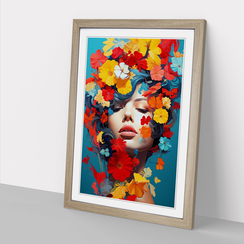 Single Picture Frame Print on Wood, Oak Framed, 46cm H x 34cm W