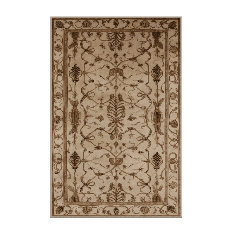 Tapis brun français lavable à la machine, Tapis de couloir 2 pi x 5 pi