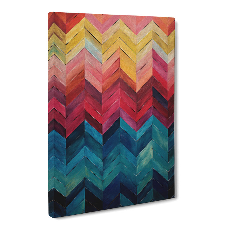 Chevrons Gestural - Wrapped Canvas, 76cm H x 50cm W x 3cm D