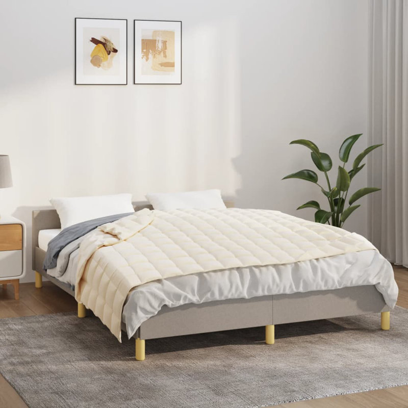 Couverture en tissu , 54.3" W x 78.7" L, Crème, crème