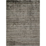 Savona Hand Loomed Modern Area Rug in Taupe/Black