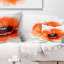 Coussin décoratif à imprimé floral mignon - orange-29894903-89809021